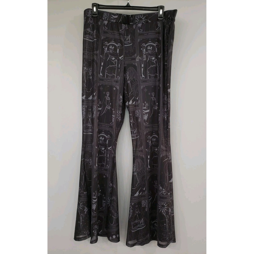 Killstar Elemental Mesh Flare Pants Tarot Card Skeleton Gothic Witchy Black 4XL